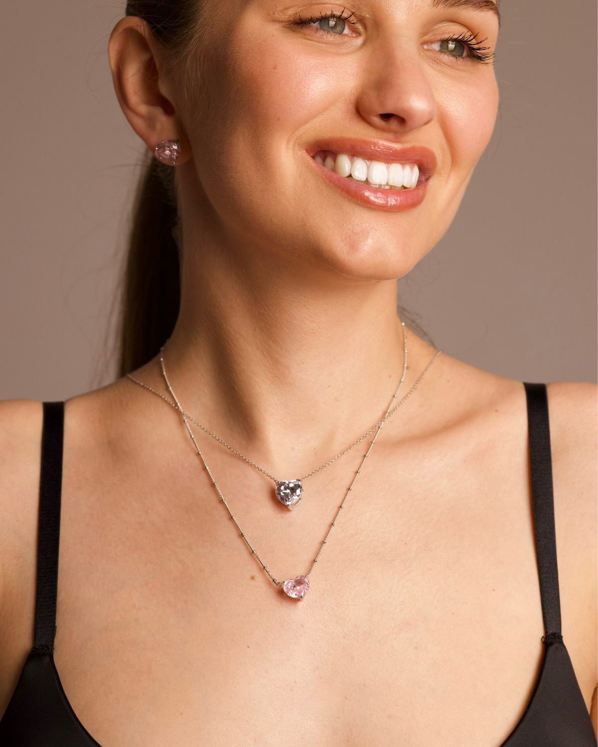 Bold Heart Necklace in White