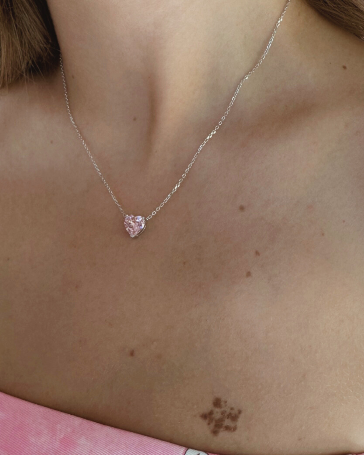 Mini Pink Heart Necklace