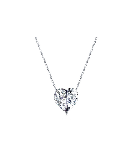 Bold Heart Necklace in White