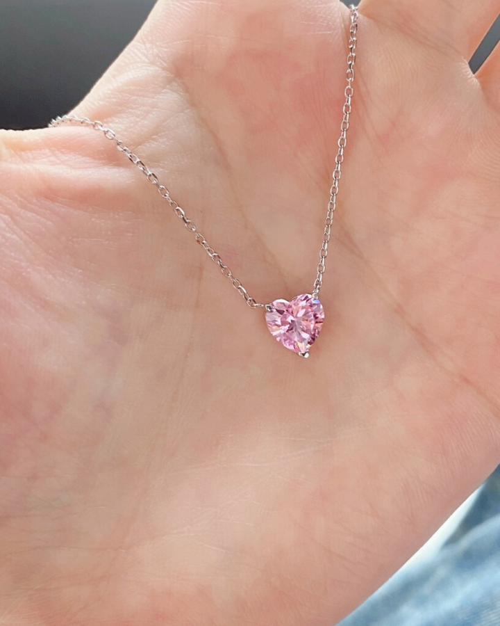 Mini Pink Heart Necklace