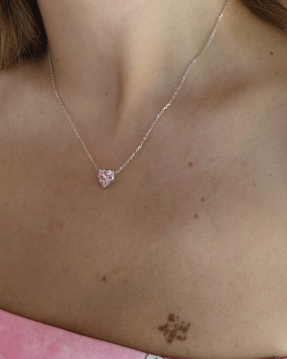 Mini Pink Heart Necklace