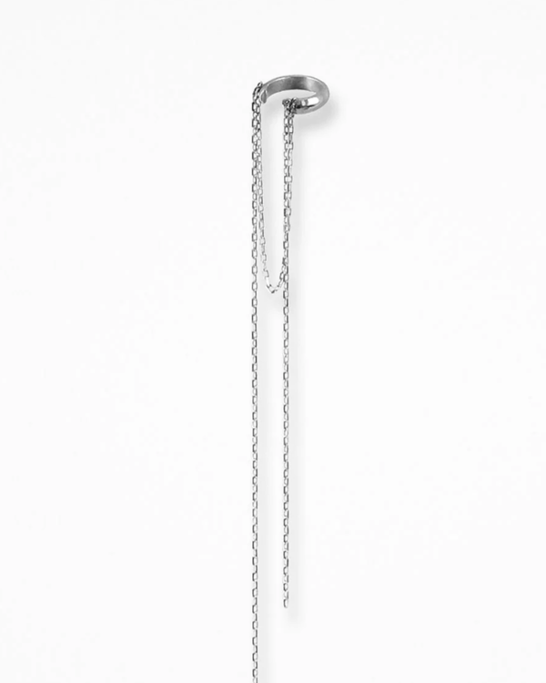 Linear Drop Ear Cuff silver